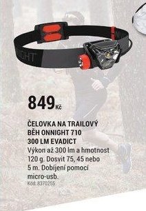 ČELOVKA NA TRAILOVÝ BĚH ONNIGHT 710 300 LM EVADICT
