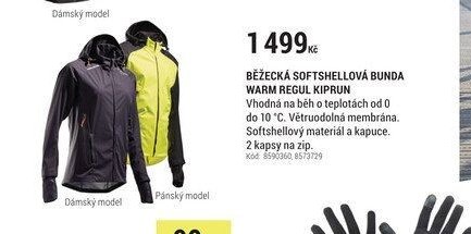 BĚŽECKÁ SOFTSHELLOVÁ BUNDA WARM REGUL KIPRUN