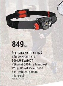 ČELOVKA NA TRAILOVÝ BĚH ONNIGHT 710 300 LM EVADICT