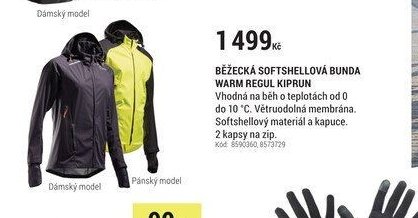 BĚŽECKÁ SOFTSHELLOVÁ BUNDA WARM REGUL KIPRUN