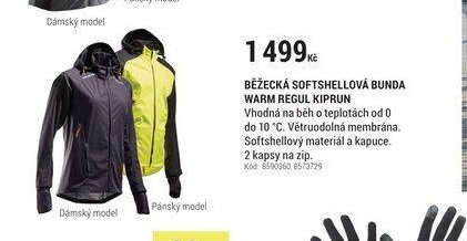BĚŽECKÁ SOFTSHELLOVÁ BUNDA WARM REGUL KIPRUN