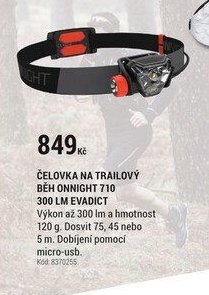 ČELOVKA NA TRAILOVÝ BĚH ONNIGHT 710 300 LM EVADICT