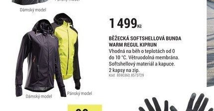 BĚŽECKÁ SOFTSHELLOVÁ BUNDA WARM REGUL KIPRUN
