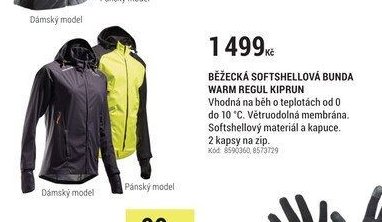 BĚŽECKÁ SOFTSHELLOVÁ BUNDA WARM REGUL KIPRUN