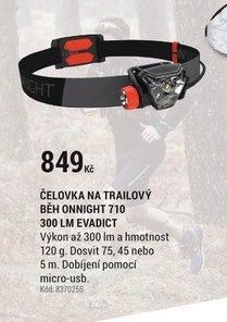 Čelovka na trailový běh Onnight 710 300 lm Evadict