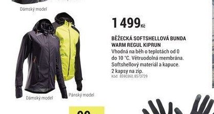 BĚŽECKÁ SOFTSHELLOVÁ BUNDA WARM REGUL KIPRUN