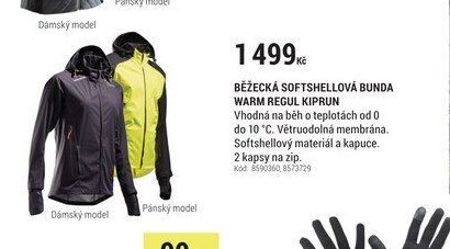 BĚŽECKÁ SOFTSHELLOVÁ BUNDA WARM REGUL KIPRUN
