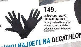 BĚŽECKÉ DOTYKOVÉ RUKAVICE KALENJI