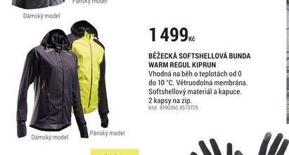 BĚŽECKÁ SOFTSHELLOVÁ BUNDA WARM REGUL KIPRUN