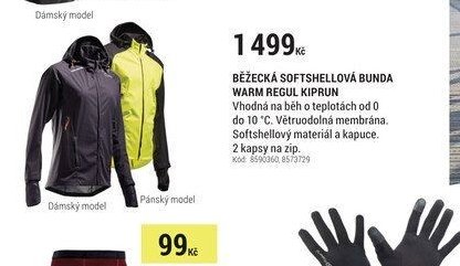 BĚŽECKÁ SOFTSHELLOVÁ BUNDA WARM REGUL KIPRUN
