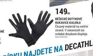 BĚŽECKÉ DOTYKOVÉ RUKAVICE KALENJI