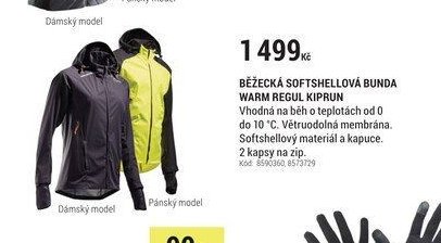 BĚŽECKÁ SOFTSHELLOVÁ BUNDA WARM REGUL KIPRUN