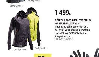 BĚŽECKÁ SOFTSHELLOVÁ BUNDA WARM REGUL KIPRUN