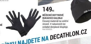 BĚŽECKÉ DOTYKOVÉ RUKAVICE KALENJI