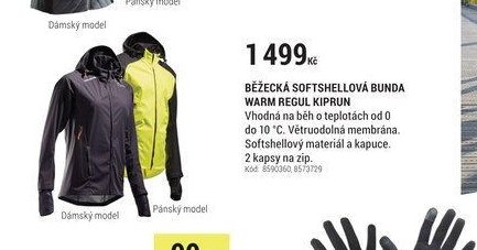 BĚŽECKÁ SOFTSHELLOVÁ BUNDA WARM REGUL KIPRUN