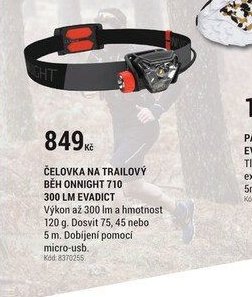 ČELOVKA NA TRAILOVÝ BĚH ONNIGHT 710 300 LM EVADICT