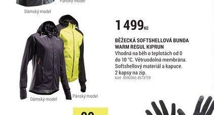 BĚŽECKÁ SOFTSHELLOVÁ BUNDA WARM REGUL KIPRUN
