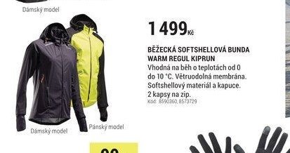 BĚŽECKÁ SOFTSHELLOVÁ BUNDA WARM REGUL KIPRUN