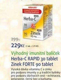 Doplněk stravy Herba C a Zinek Forte Walmark