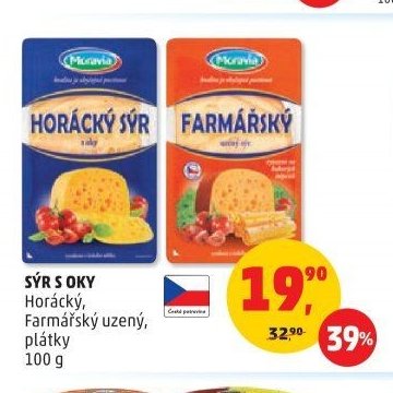 SÝR S OKY Horácký, Farmářský uzený, plátky
