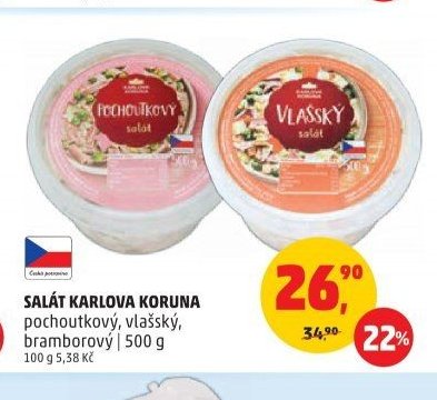 SALÁT KARLOVA KORUNA pochoutkový, vlašský, bramborový
