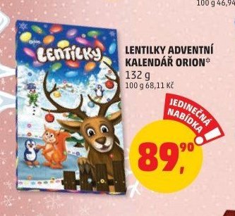 LENTILKY ADVENTNÍ KALENDÁŘ ORION