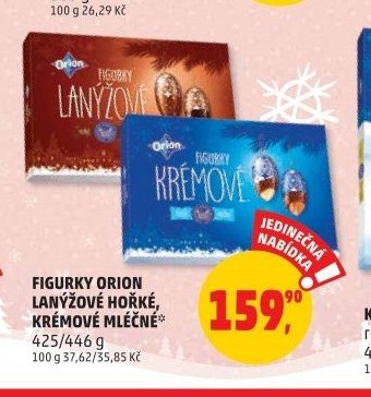 FIGURKY ORION LANÝŽOVÉ HOŘKÉ, KRÉMOVÉ MLÉČNÉ
