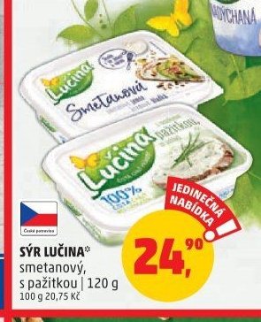 Sýr Lučina smetanový, s pažitkou