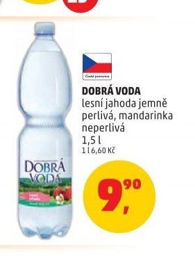 Dobrá voda lesní jahoda jemně perlivá, mandarinka neperlivá