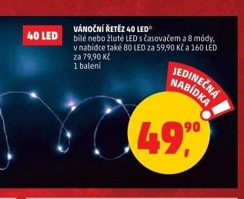 Vánoční řetěz 40 LED