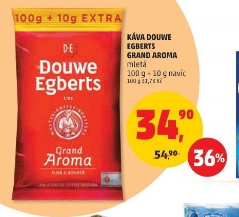 KÁVA DOUWE EGBERTS GRAND AROMA mletá 100 g + 10 g navíc
