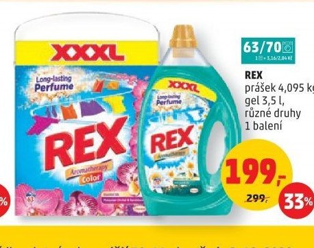 REX prášek 4,095 kg, gel 3,5 l, různé druhy 1 balení