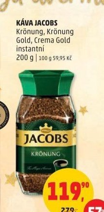 KÁVA JACOBS Krönung, Krönung Gold, Crema Gold instantní
