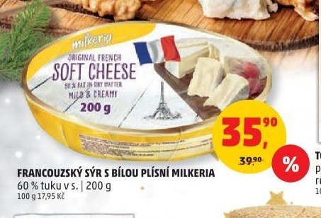 FRANCOUZSKÝ SÝR S BÍLOU PLÍSNÍ MILKERIA 200 g