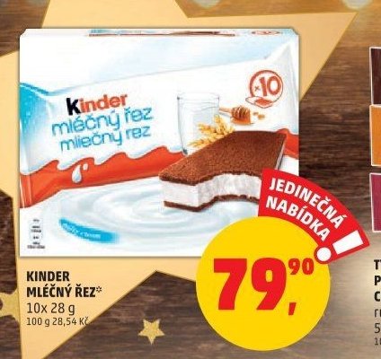 Kinder mléčný řez