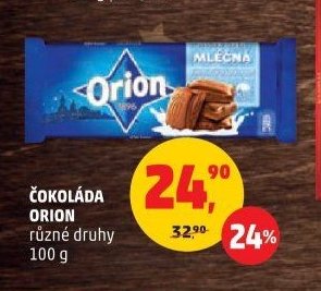 ČOKOLÁDA ORION různé druhy