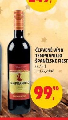 ČERVENÉ VÍNO TEMPRANILLO ŠPANĚLSKÉ FIESTA