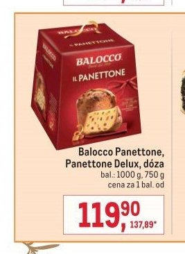 Balocco Panettone, Panettone Delux, dóza
