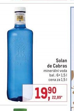 Solan de Cabras minerální voda