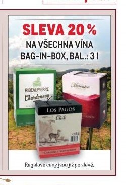Sleva 20 % na všechna vína bag-in-box