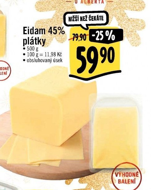 Eidam 45% plátky