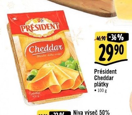 Président Cheddar plátky