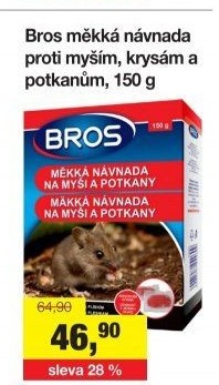 Měkká návnada proti myším a krysám Bros