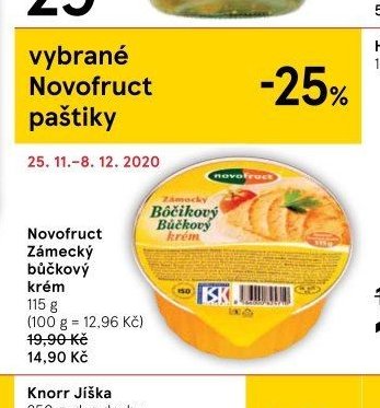 Novofruct Zámecký bůčkový krém