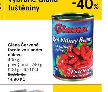 Giana Červené fazole ve slaném nálevu