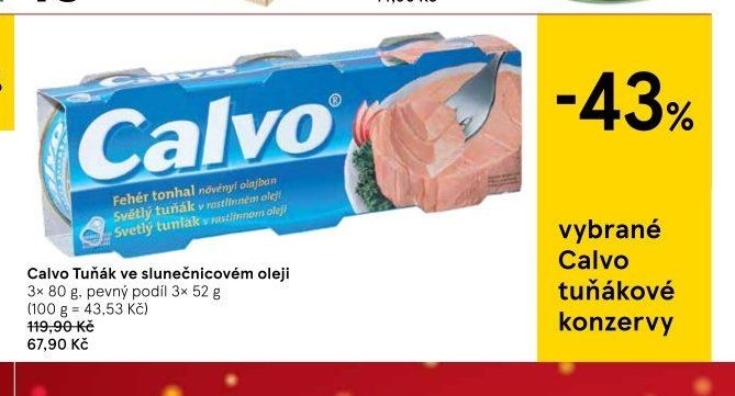 Calvo Tuňák ve slunečnicovém oleji