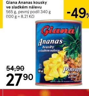 Giana Ananas kousky ve sladkém nálevu
