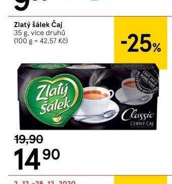 Zlatý šálek Čaj