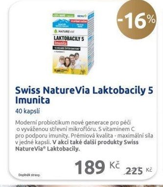 Swiss NatureVia Laktobacily 5 Imunita