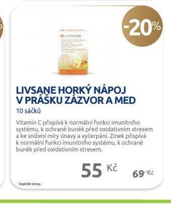 LIVSANE HORKÝ NÁPOJ V PRÁŠKU ZÁZVOR A MED